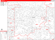 La Habra  Wall Map Red Line Style